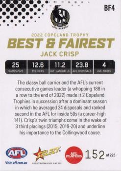 2022 Select Best & Fairest #BF4 Jack Crisp Back